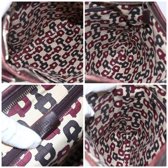 GUCCI Guccissima Abbey GG Canvas Bag Leather Bordeaux Gold 131326 Auth ep11342 - Picture 15 of 16